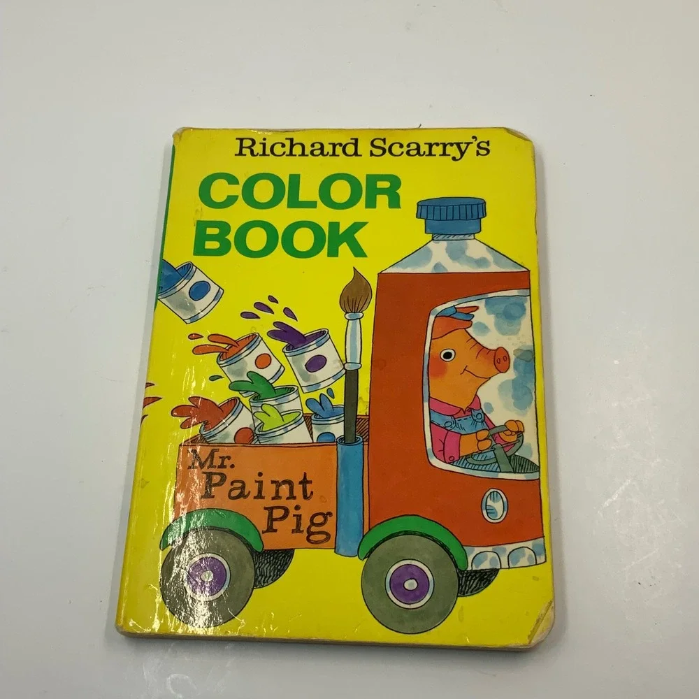 Vintage 1976 Richard Scarry's Color Book Mr Paint‎ Pig Board Book 0-394-83237-X